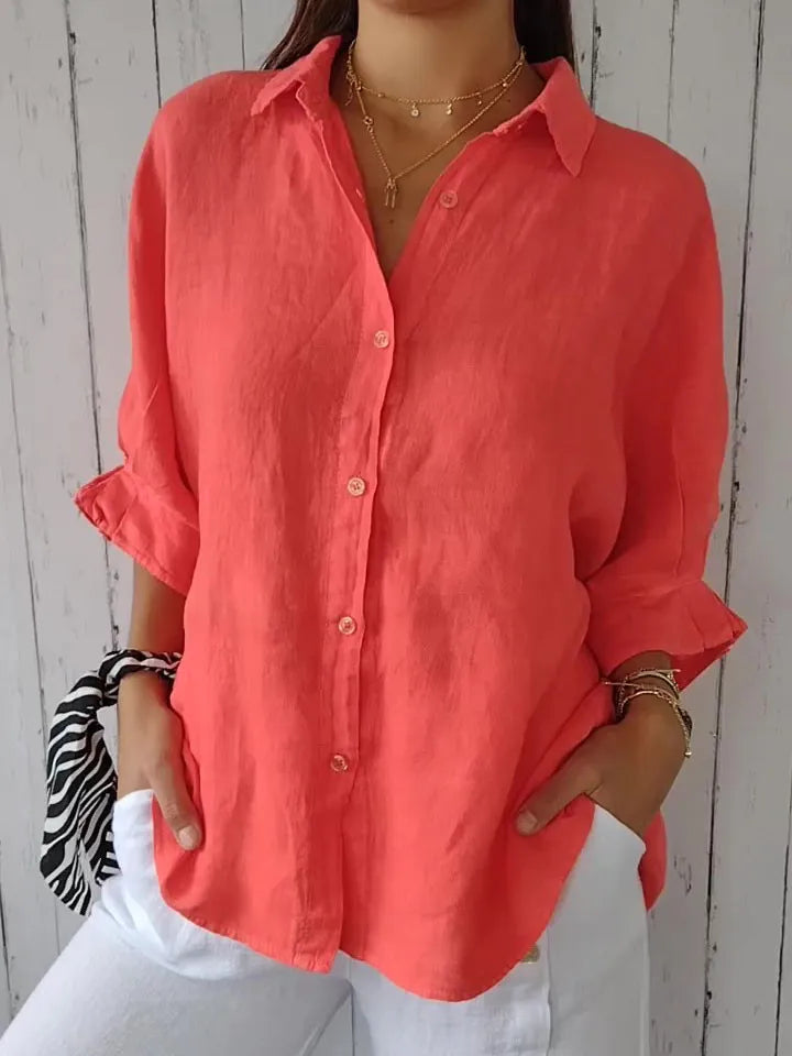 Liliana - Top in lino casual per donna