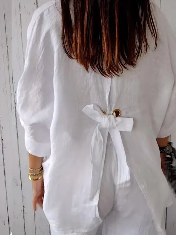 Liliana - Top in lino casual per donna