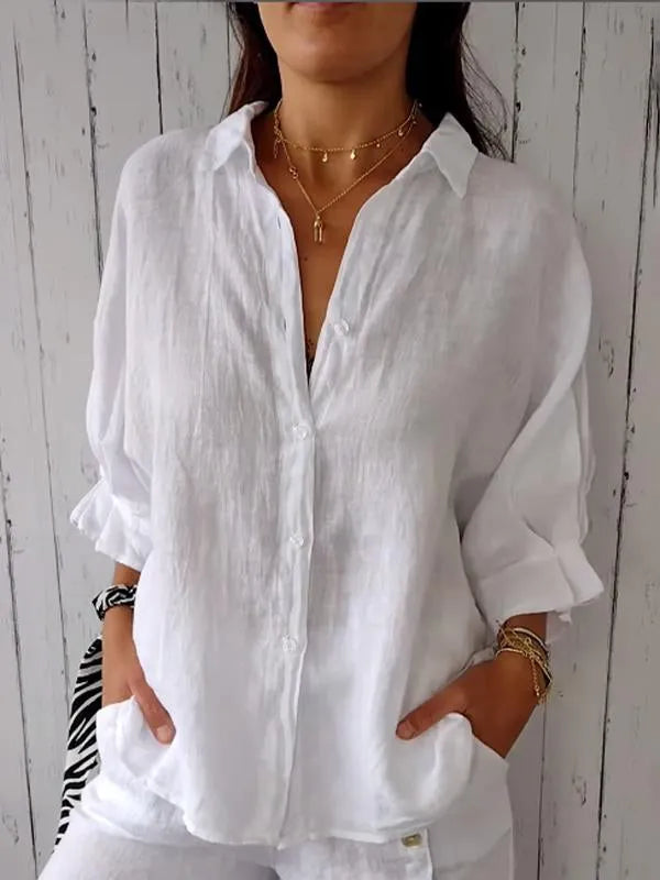 Liliana - Top in lino casual per donna