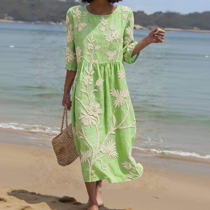 Federica– Vestito Donna con Ricami Floreali